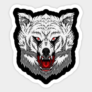 White Wolf Head Intimidation Sticker